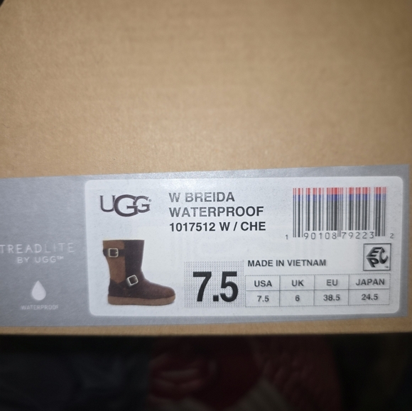 UGG W Breida Waterproof Chestnut And Brown Leather Size Women's 7.5 - Picture 5 of 5